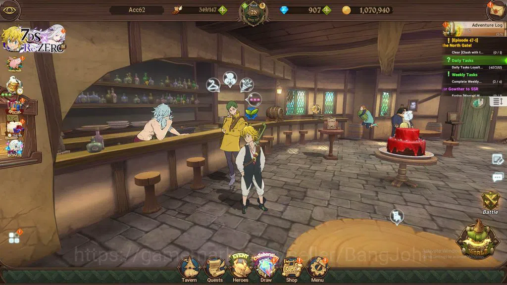 The Seven Deadly Sins: Grand Cross Accounts GLOBAL|1.6M CC|DM 907+LS 100|LR Helbram|UR Demon K image 1