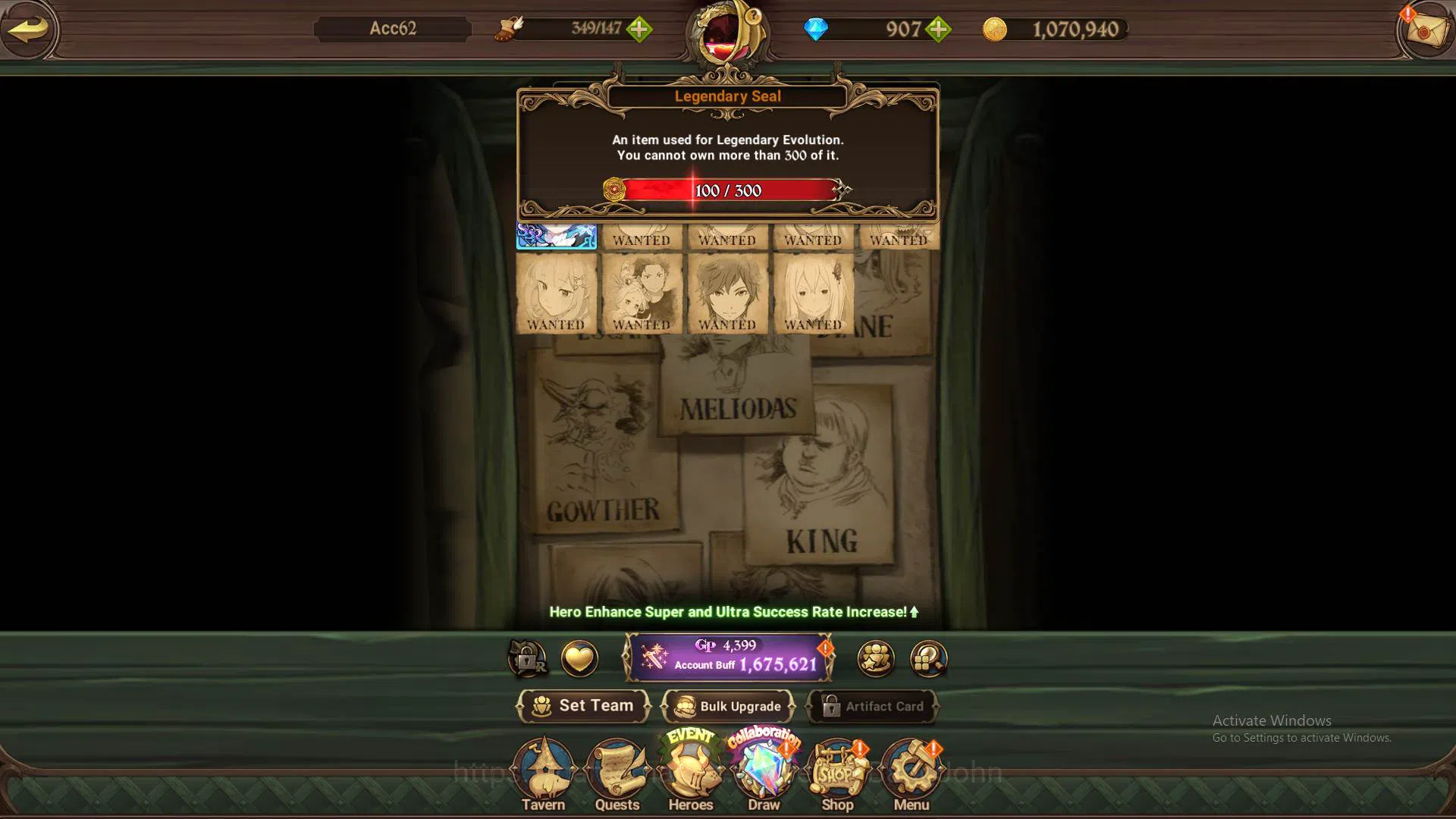 The Seven Deadly Sins: Grand Cross Accounts GLOBAL|1.6M CC|DM 907+LS 100|LR Helbram|UR Demon K image 11