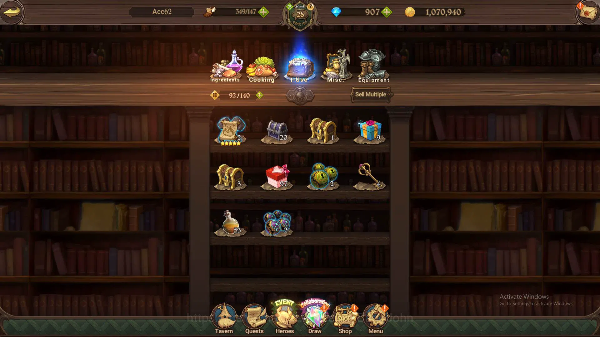 The Seven Deadly Sins: Grand Cross Accounts GLOBAL|1.6M CC|DM 907+LS 100|LR Helbram|UR Demon K image 4