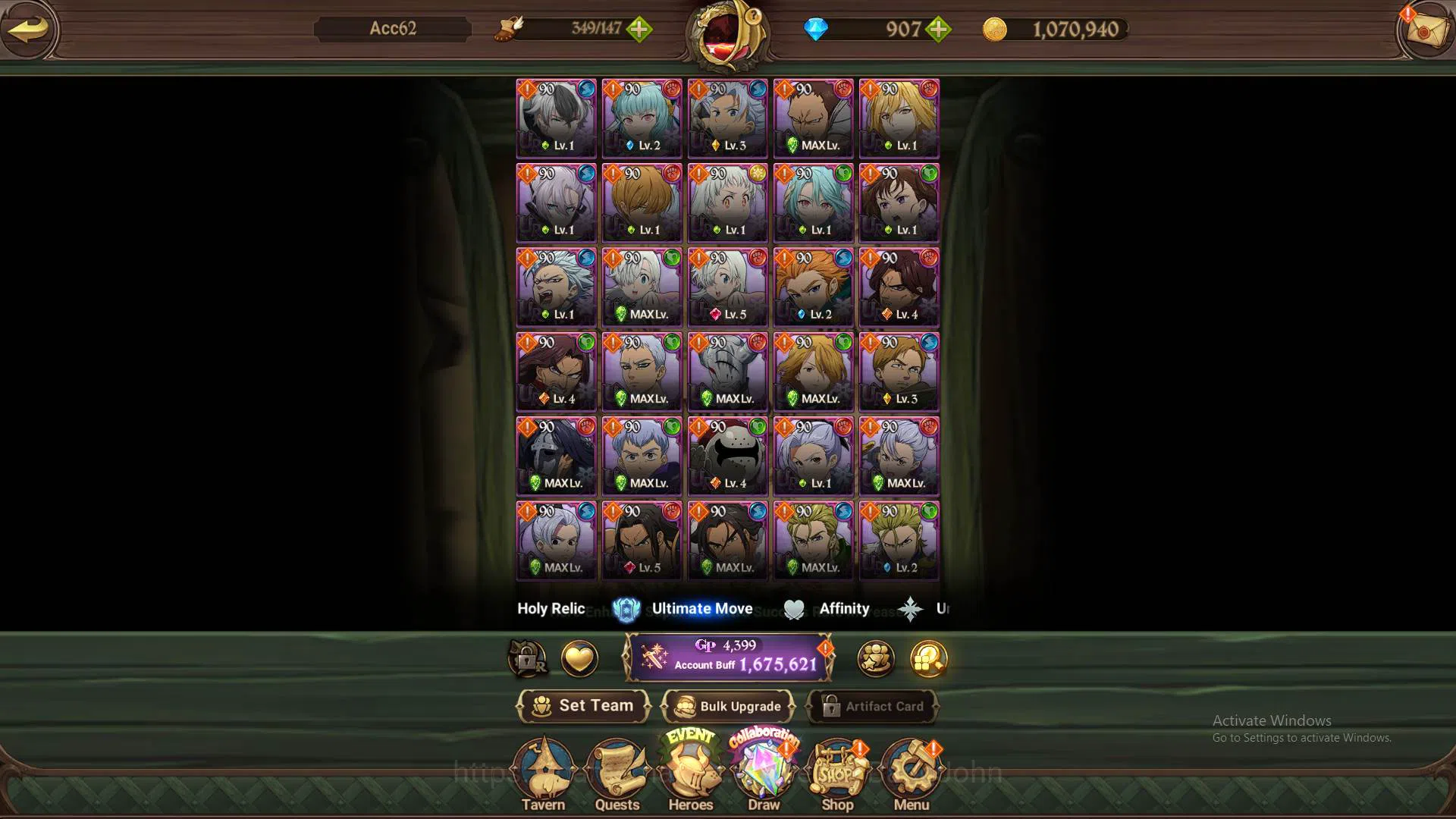 The Seven Deadly Sins: Grand Cross Accounts GLOBAL|1.6M CC|DM 907+LS 100|LR Helbram|UR Demon K image 8