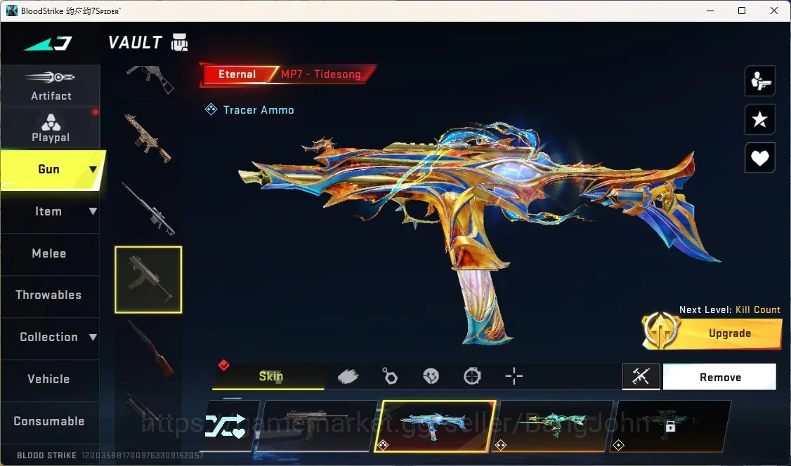 Blood Strike Accounts Collab Skin ASIA | Eternal Gun:MP7-Tidesong Lv3|Ultra Melee: Talon knife - Scythe|1 AOT Gun|1 AOT 1
