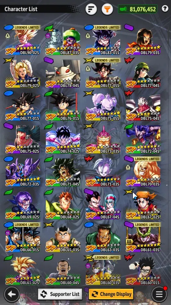 Dragon Ball Legends Accounts 81M TP|LV167|5UL+3LR+26LL|SS Trunks(T)&Gohan,SSG S image 6