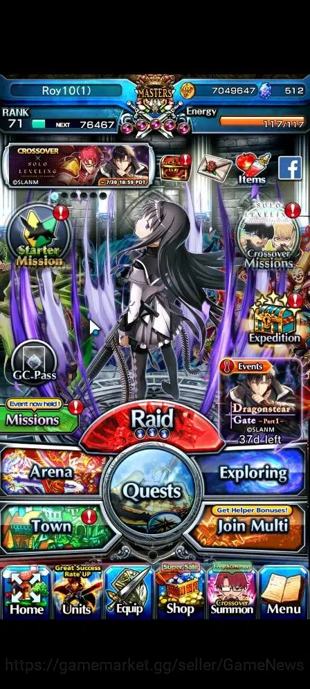 Grand Summoners Accounts Global|Rank 71|512 cc|14 Ascend+1 TW|Homura Akeni+ image 1