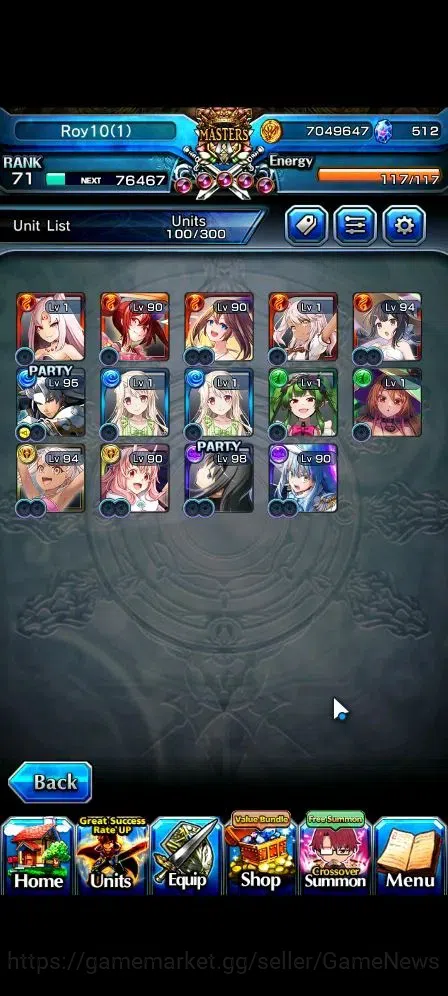 Grand Summoners Accounts Global|Rank 71|512 cc|14 Ascend+1 TW|Homura Akeni+ image 3