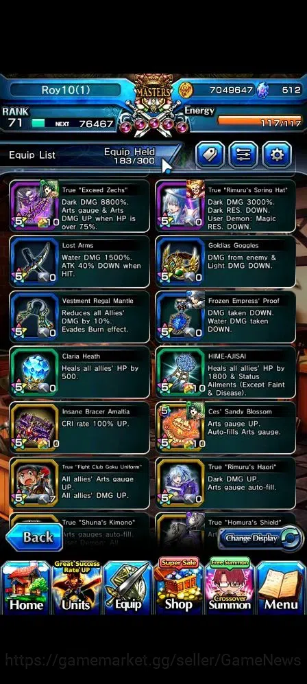 Grand Summoners Accounts Global|Rank 71|512 cc|14 Ascend+1 TW|Homura Akeni+ image 7