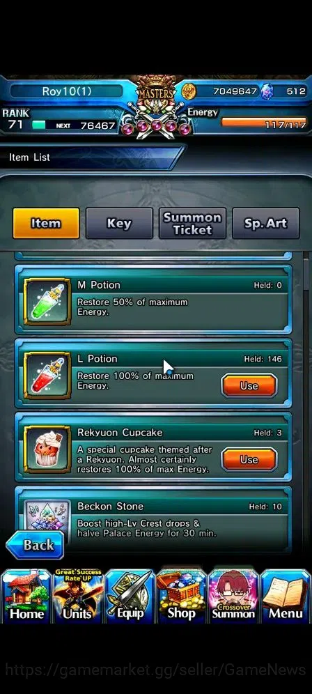 Grand Summoners Accounts Global|Rank 71|512 cc|14 Ascend+1 TW|Homura Akeni+ image 8