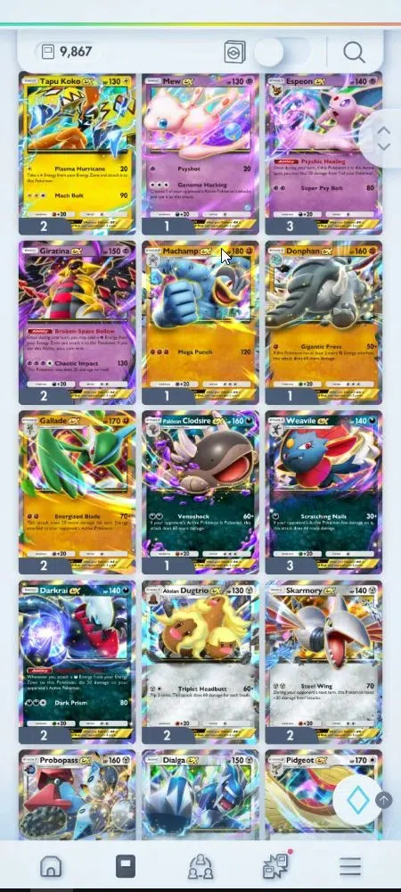 Pokémon TCG Pocket Accounts EN 9,8K Card|153 EX|4 Crown [Candy,Balloon,Klefki, image 17