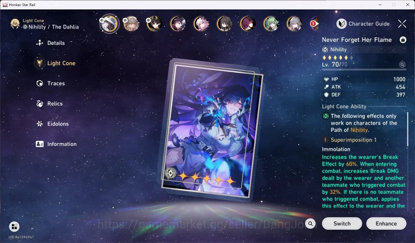 Honkai Star Rail Accounts ASIA|TL 69|8 Limited [FireflyE2,The Dahlia]+Sign,H image 5