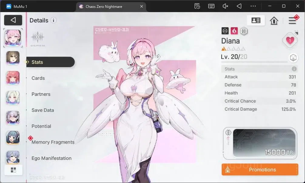 Chaos Zero Nightmare Accounts Global | LV22 | SSR 5 | Heidemarie,Diana,Veronica, image 11