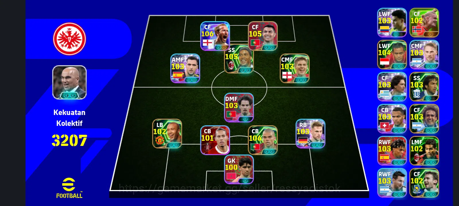 eFootball Accounts Legends & Iconic Players POWER 3207 | WORK IOS/MOBILE | HARRY KANE NEW ERA, C RONALDO PACK, M MERINO 1