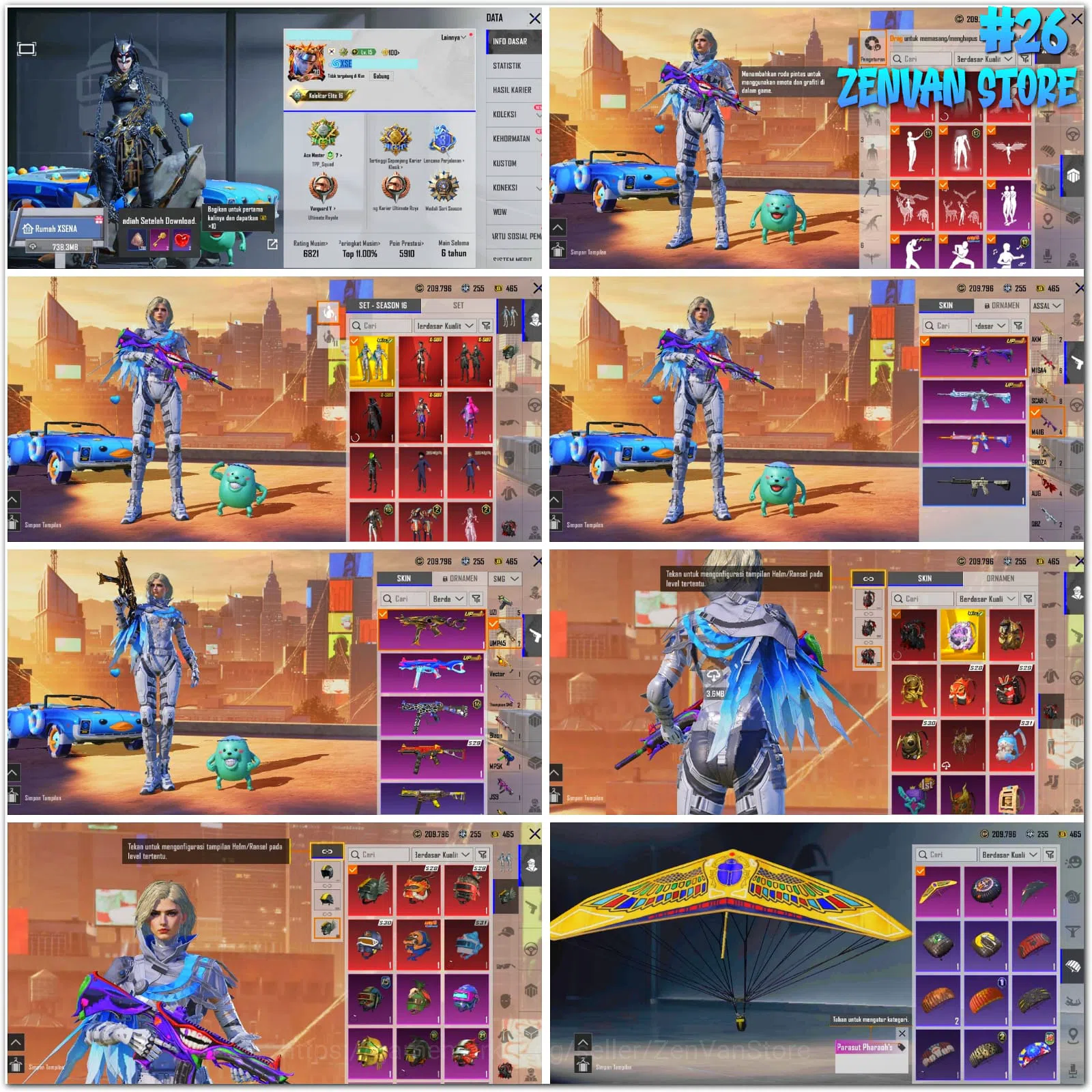 PUBG Mobile Accounts ๐ฅ #26 PUBG MOBILE ๐ GLOBAL ๐ 4 X-SUIT ๐ GLACIER M416 Lv.4 โ๏ธ 3 MYTHIC Items โญ Pharaoh's Scepter 1