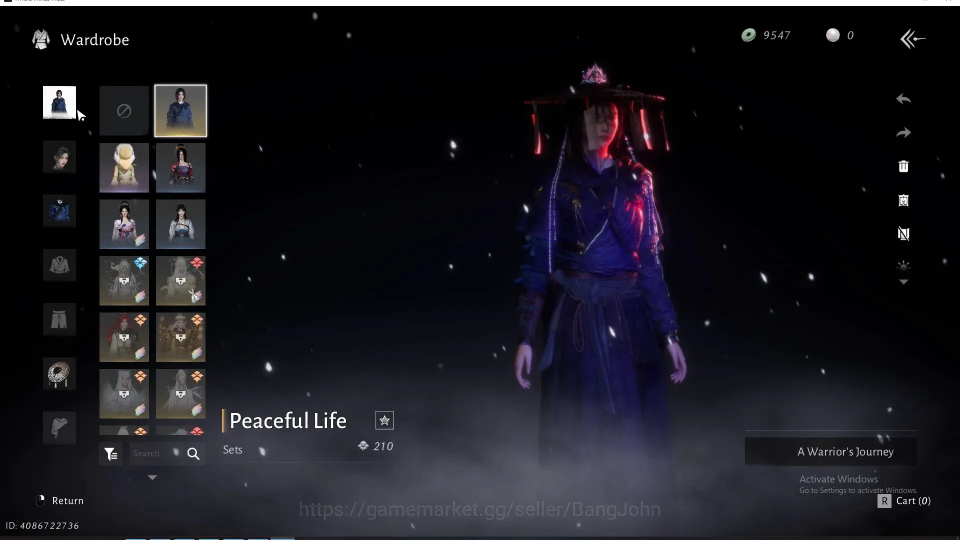 Where Winds Meet Accounts ASIA|SelectOn 1 HC|MC Female|LV 75|12K PWR|Vitality 80|Silkbind-Jade|Swaying Lotus|Peaceful 5