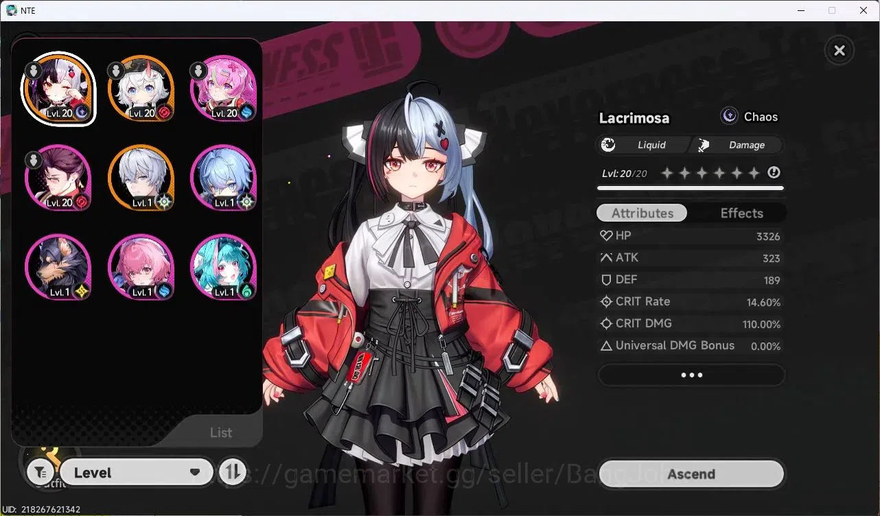 Neverness to Everness Accounts Europe | Hunter Lv 8 | 2 S-Class (Lacrimosa+Sign)  image 2