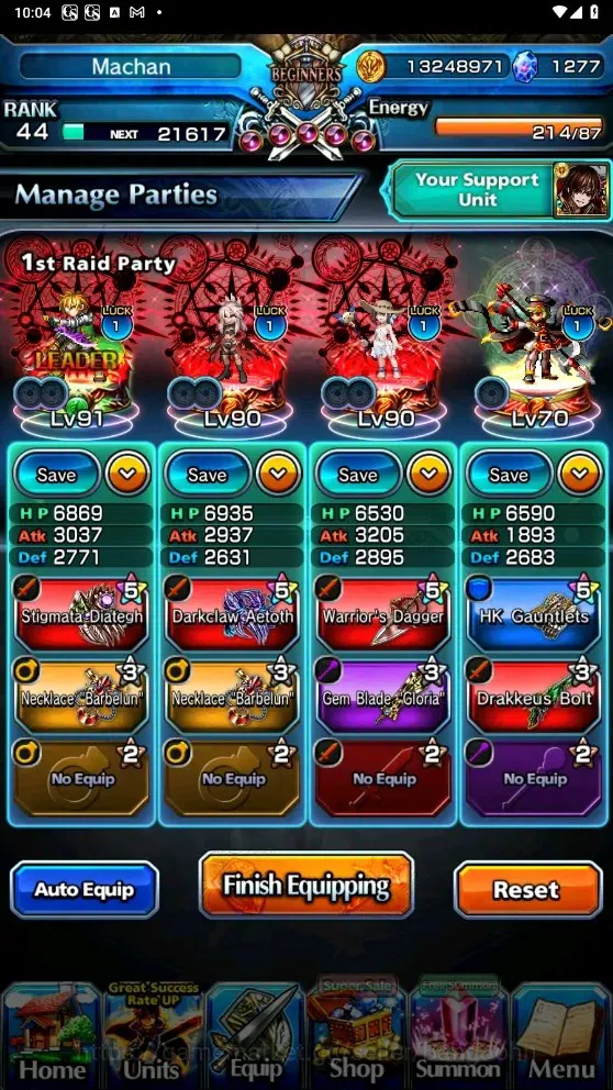 Grand Summoners Accounts Global | Rank 44 | 1.277 Crystal | 5 Ascend | Shir image 4