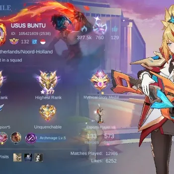 Mobile Legends: Bang Bang Accounts Collector Global|Skin 573|Mega|Legend 3(Lunox),EXORCIST Kagura+Granger,KOF