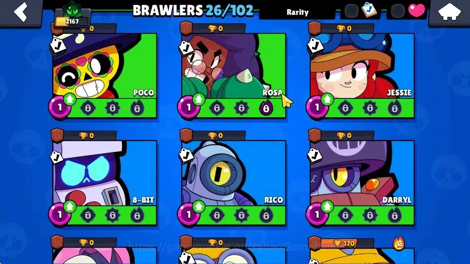 Brawl Stars Accounts 2167 Trophy|5,7K Bling |26 Brawler 4 Max Lvl|1 Legend [Jock STU] 4 Epic 5 Super Rare Skin Etc|138 10