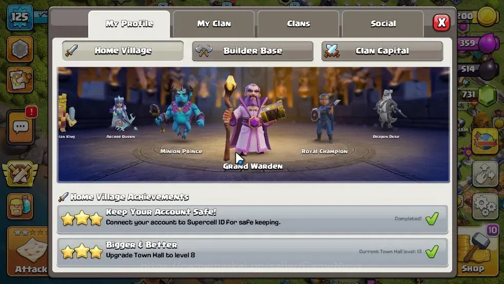 Clash of Clans Accounts Lv 125|TH 13 - BH 6 Lvl 125 |Limited Skin|BK 50,AQ image 4