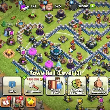 Clash of Clans High-End Lv 125|TH 13 - BH 6 Lvl 125 |Limited Skin|BK 50,AQ image 1