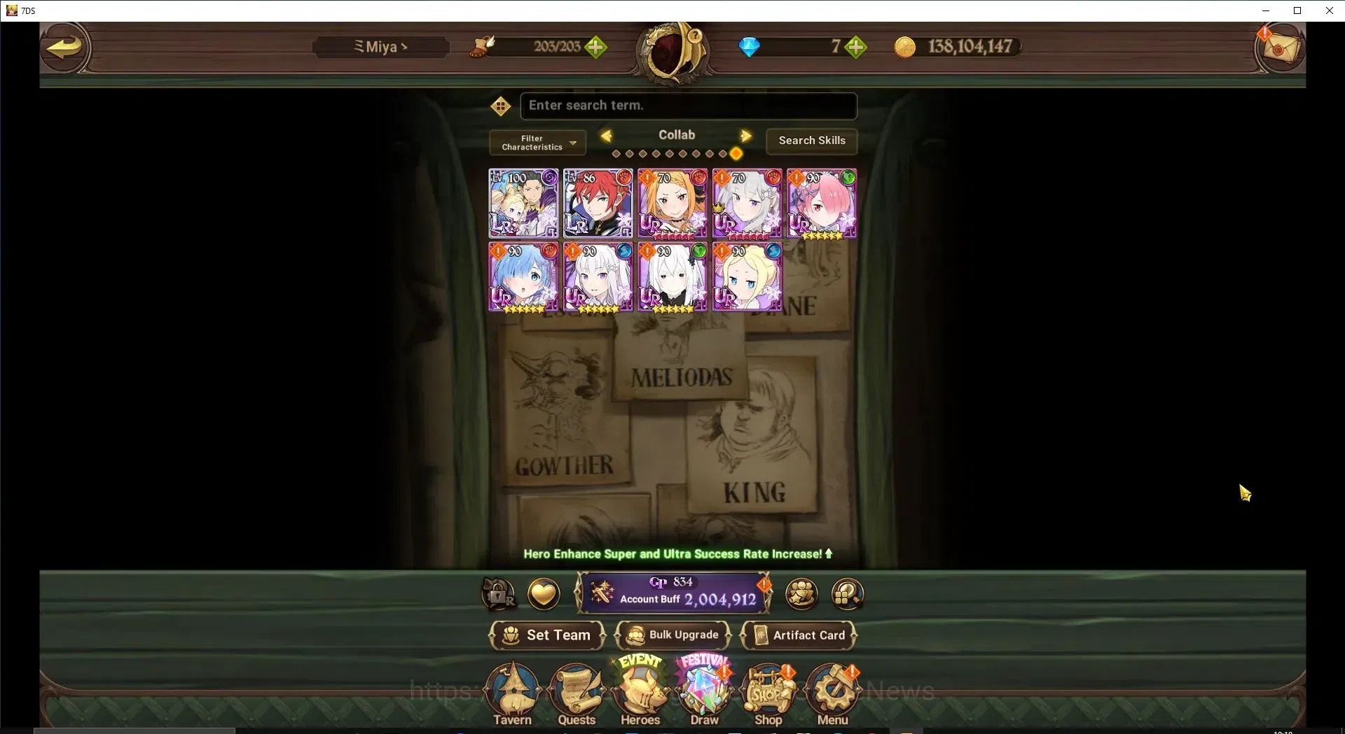 The Seven Deadly Sins: Grand Cross Accounts Global|2M CC|1 UR Selector|3 LR+5 UR+Collab ReZero image 4