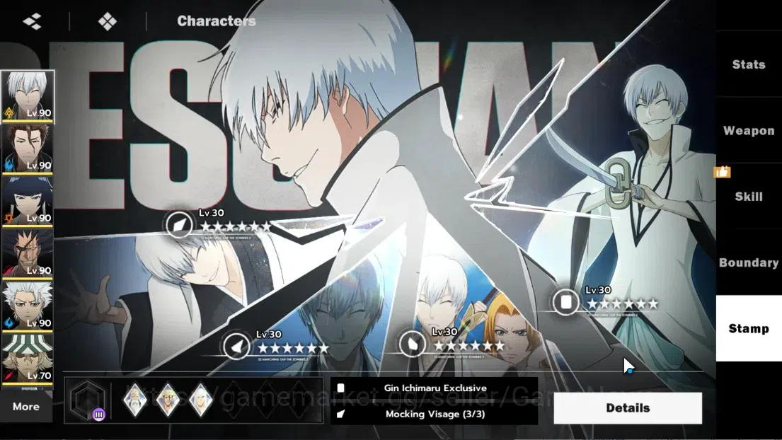 BLEACH: Soul Resonance Accounts NuverseSEA|LV 69|8 SSR 12