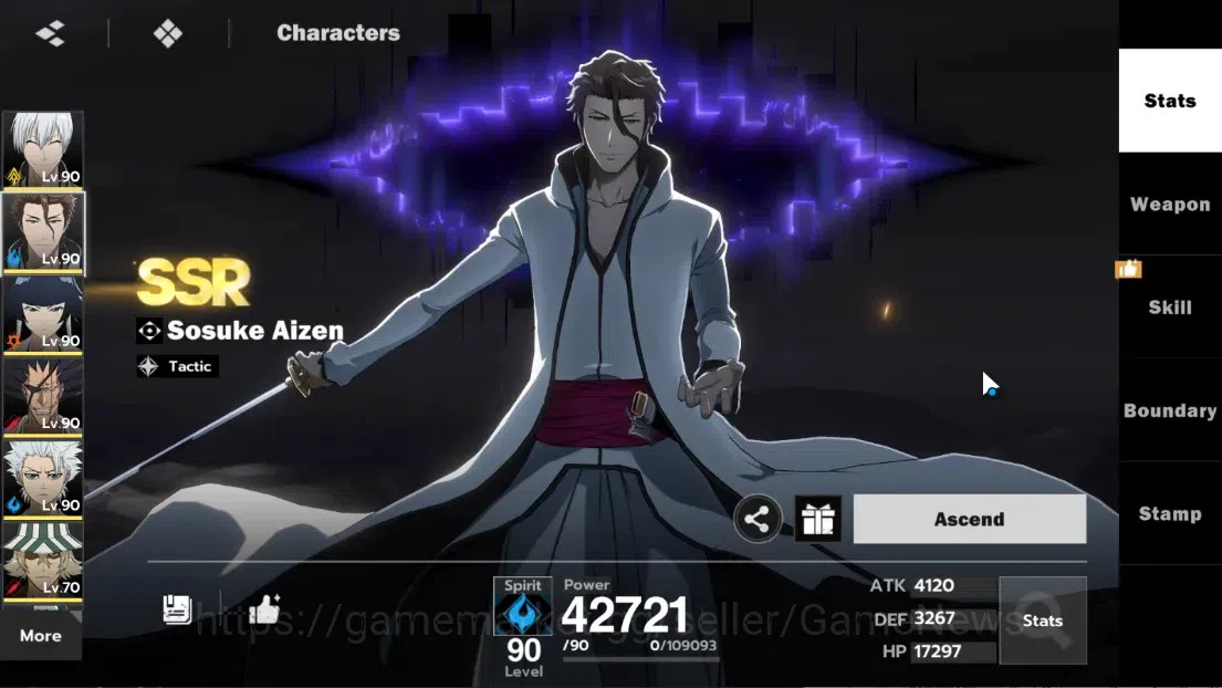 BLEACH: Soul Resonance Accounts NuverseSEA|LV 69|8 SSR 13