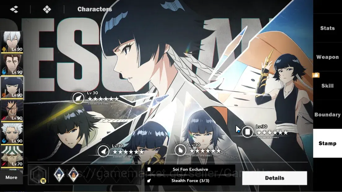 BLEACH: Soul Resonance Accounts NuverseSEA|LV 69|8 SSR 19
