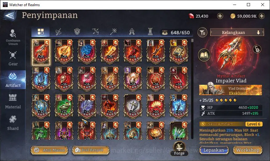 Watcher of Realms Accounts GLOBAL 60x|7M Power|23K Gems|11 Lord[Valderon,Pare image 13