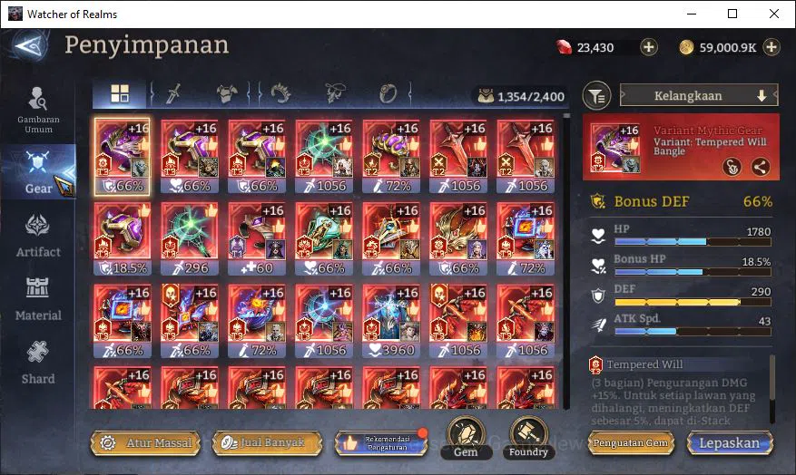 Watcher of Realms Accounts GLOBAL 60x|7M Power|23K Gems|11 Lord[Valderon,Pare image 5