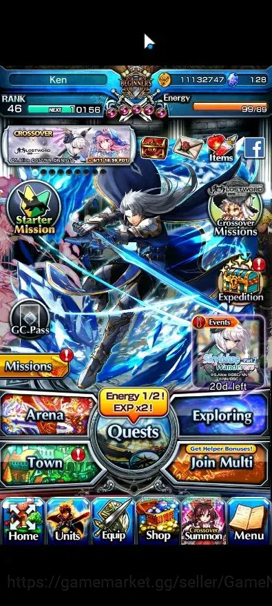 Grand Summoners Accounts End-Game Global|Rank 46|21 Ascend (Paladin Roy,Summer Miyu,War Hero 1