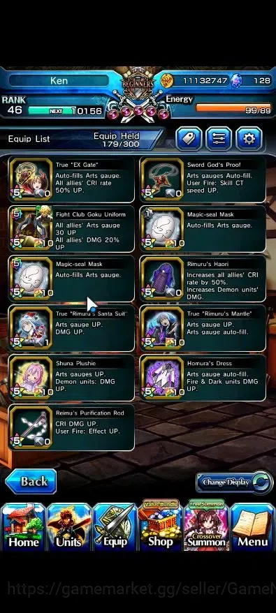 Grand Summoners Accounts End-Game Global|Rank 46|21 Ascend (Paladin Roy,Summer Miyu,War Hero 15