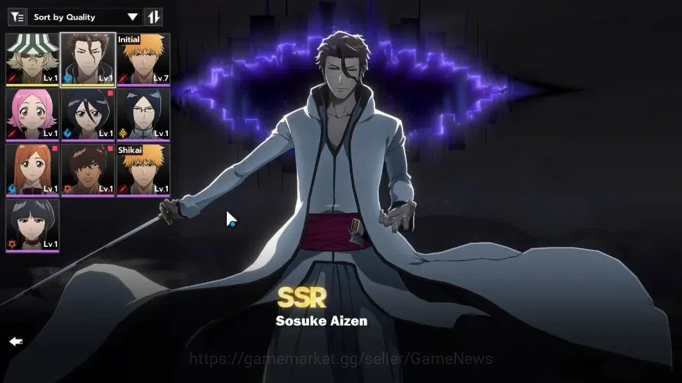 BLEACH: Soul Resonance Accounts A PLUS EU |Fresh Starter LV 3|2 SSR Sosuke Aizen, image 1