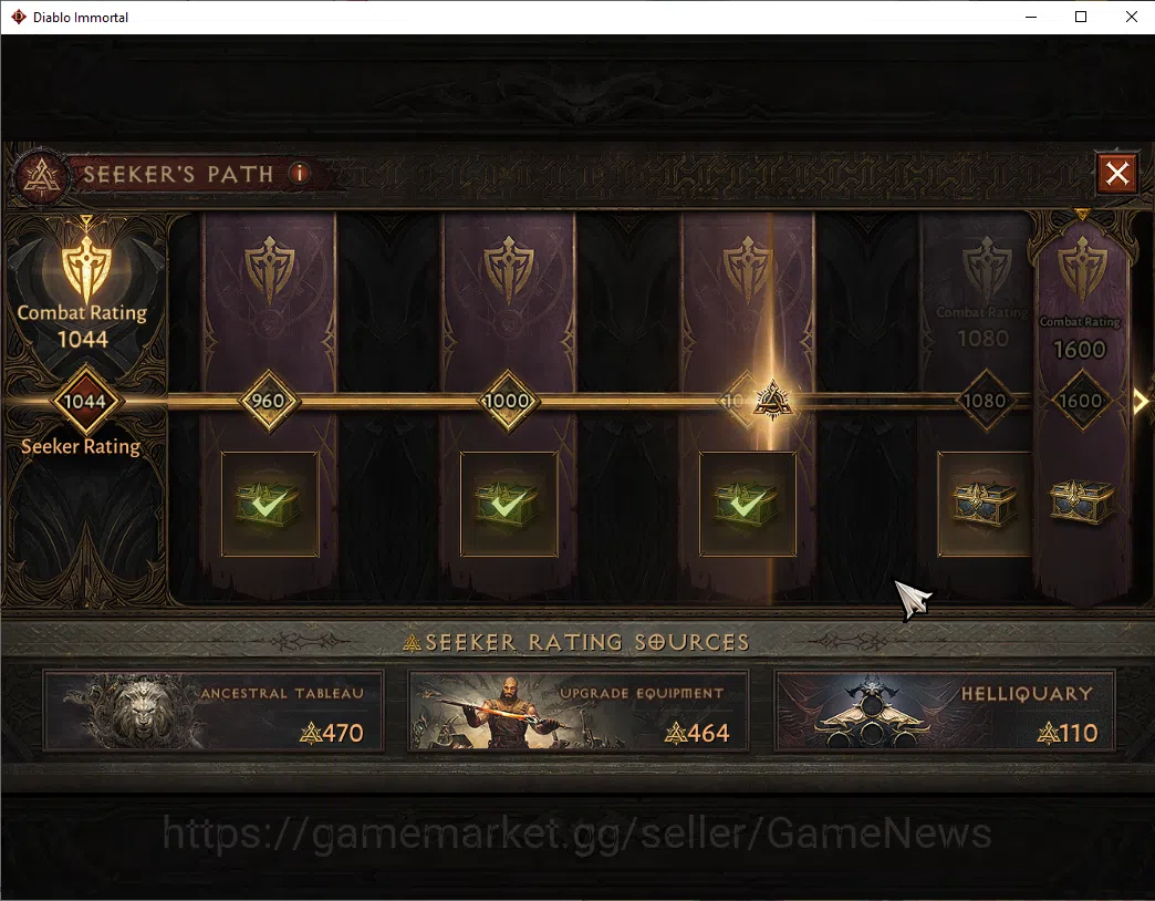 Diablo Immortal Accounts NA-High Heaven|CS ON|Lv60(834)|Tempest|CR 41k|Reso image 12