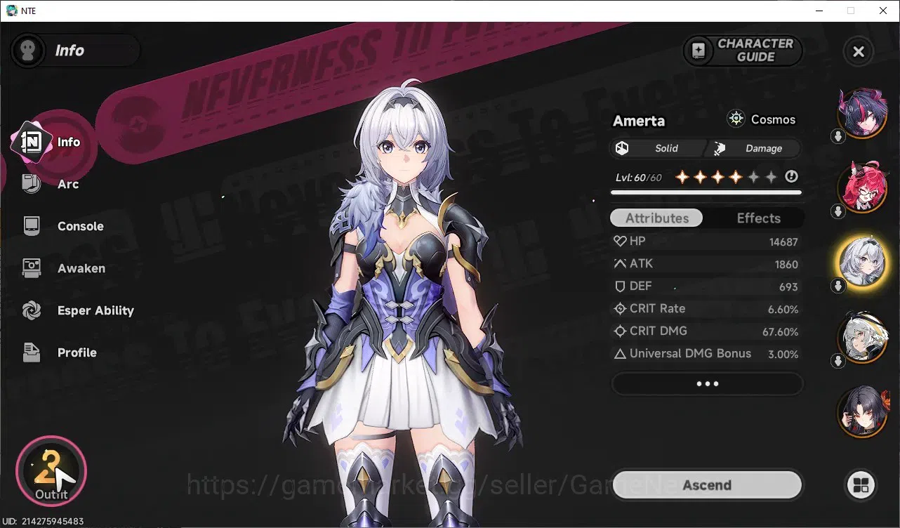 Neverness to Everness Accounts GLOBAL SEA|HL46|TL31|11S-Class 19