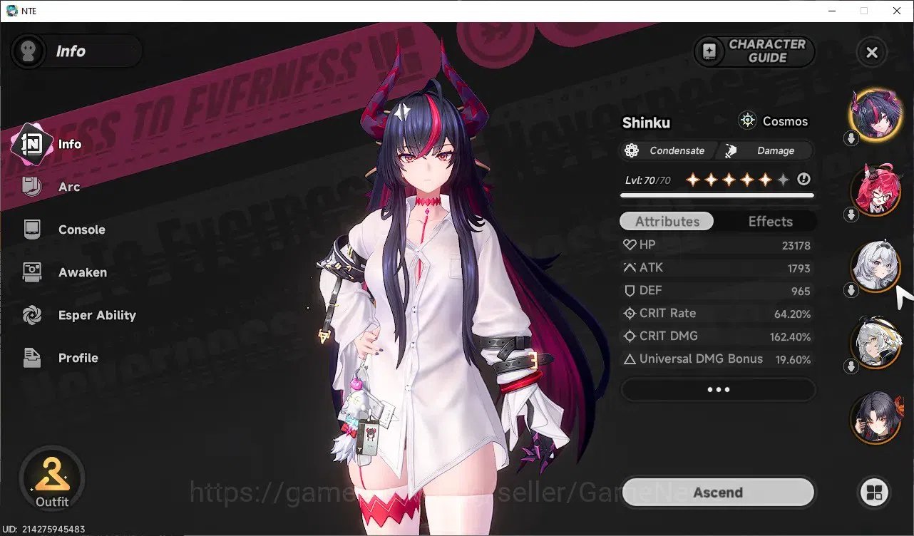 Neverness to Everness Accounts GLOBAL SEA|HL46|TL31|11S-Class 3