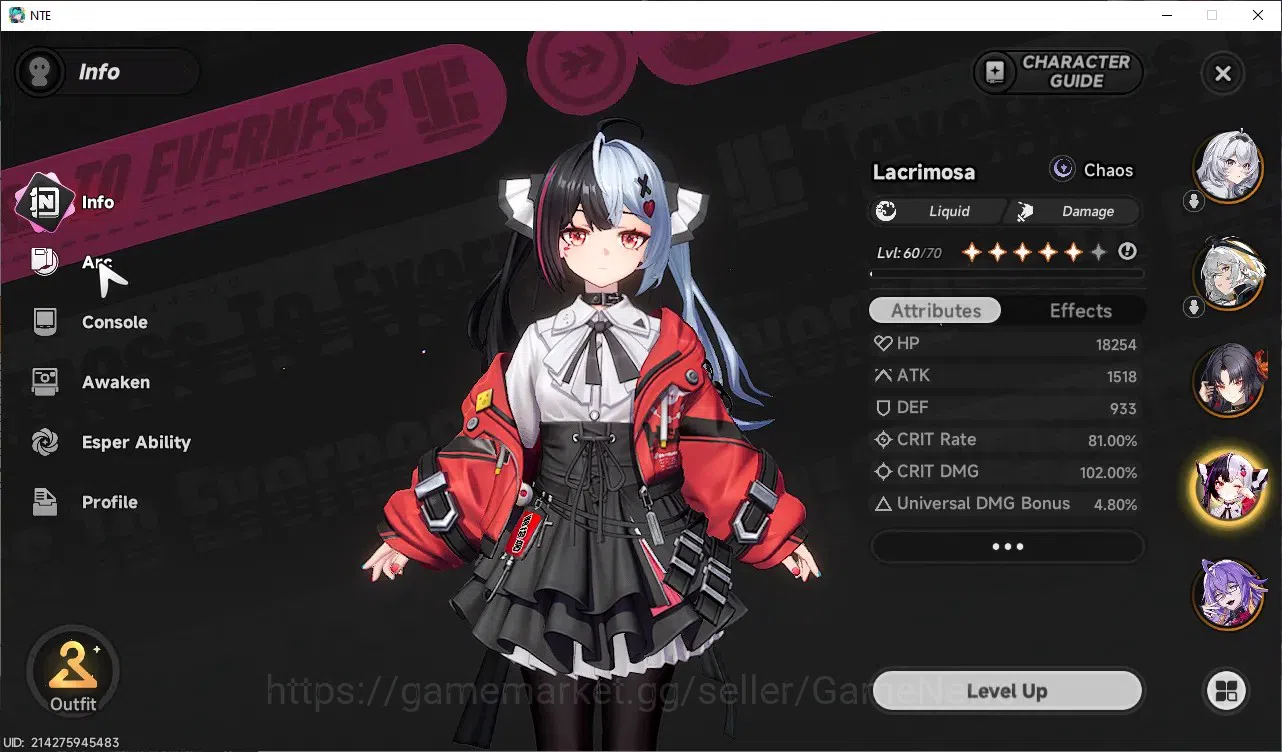 Neverness to Everness Accounts GLOBAL SEA|HL46|TL31|11S-Class 5