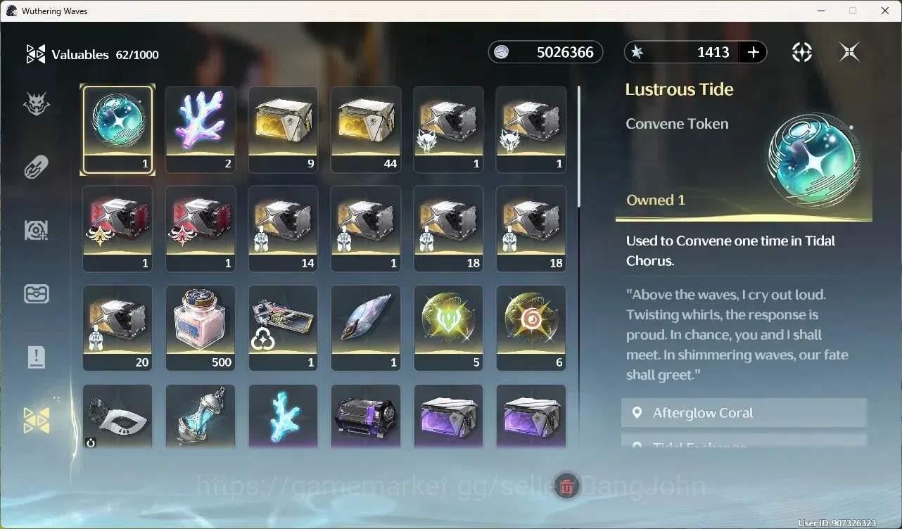 Wuthering Waves Accounts Starter SEA|UL 50|Rank 6|4 Char Limited [ Iuno,Augusta Rc1]+Sign,Shorekeeper,Mornye |1413 18