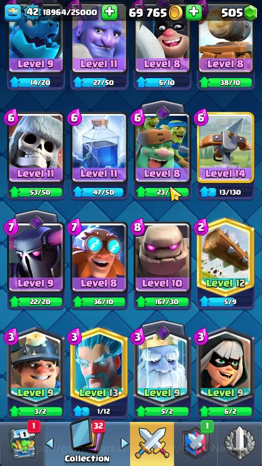 Clash Royale Accounts Midgame Lv 42|Trophy 9442|KTL 14|Limited Skin|Card 121| 1 HERO 9 EVO 8 Champ 21 Legendary 33 Epic 30 11