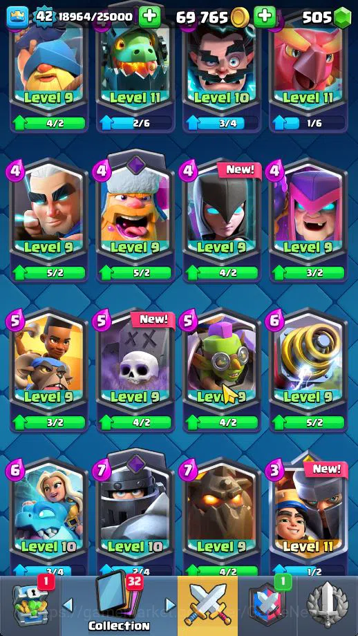Clash Royale Accounts Midgame Lv 42|Trophy 9442|KTL 14|Limited Skin|Card 121| 1 HERO 9 EVO 8 Champ 21 Legendary 33 Epic 30 12