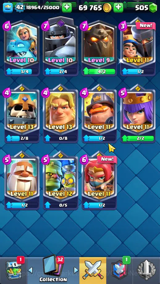 Clash Royale Accounts Midgame Lv 42|Trophy 9442|KTL 14|Limited Skin|Card 121| 1 HERO 9 EVO 8 Champ 21 Legendary 33 Epic 30 13