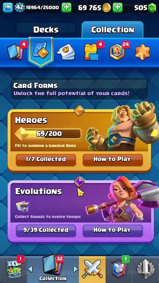Clash Royale Accounts Midgame Lv 42|Trophy 9442|KTL 14|Limited Skin|Card 121| 1 HERO 9 EVO 8 Champ 21 Legendary 33 Epic 30 5