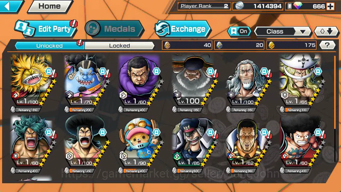 One Piece Bounty Rush Accounts GLOBAL | EX 3| kizaru borsalino, GP newgate, St ja image 2