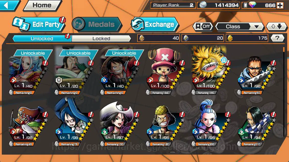 One Piece Bounty Rush Accounts GLOBAL | EX 3| kizaru borsalino, GP newgate, St ja image 3