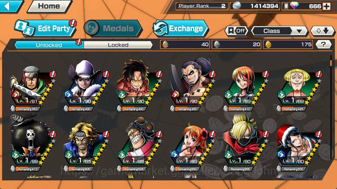 One Piece Bounty Rush Accounts GLOBAL | EX 3| kizaru borsalino, GP newgate, St ja image 4