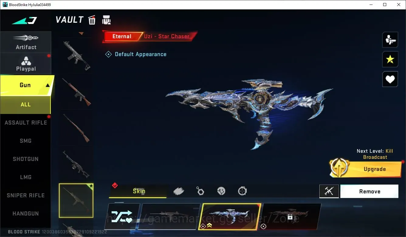 Blood Strike Accounts Starter ASIA|Starter|1 ETERNAL: Uzi-Star Chaser| 1 Epic Rename Card| 2 Legend Camo Chest|Check 1
