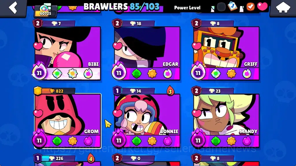 Brawl Stars Accounts 60725 Trophy|85 Brawlers 28 Max|UL Sirius&Kaze|1 H image 10