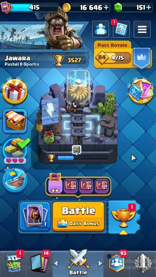 Clash Royale Accounts Lv 415|KTL 10|Trophy 3527|Card 53|Limited Skin|1 H image 1