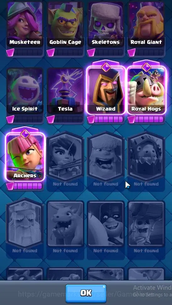 Clash Royale Accounts Lv 415|KTL 10|Trophy 3527|Card 53|Limited Skin|1 H image 11