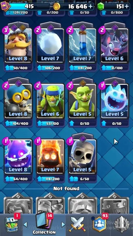 Clash Royale Accounts Lv 415|KTL 10|Trophy 3527|Card 53|Limited Skin|1 H image 8