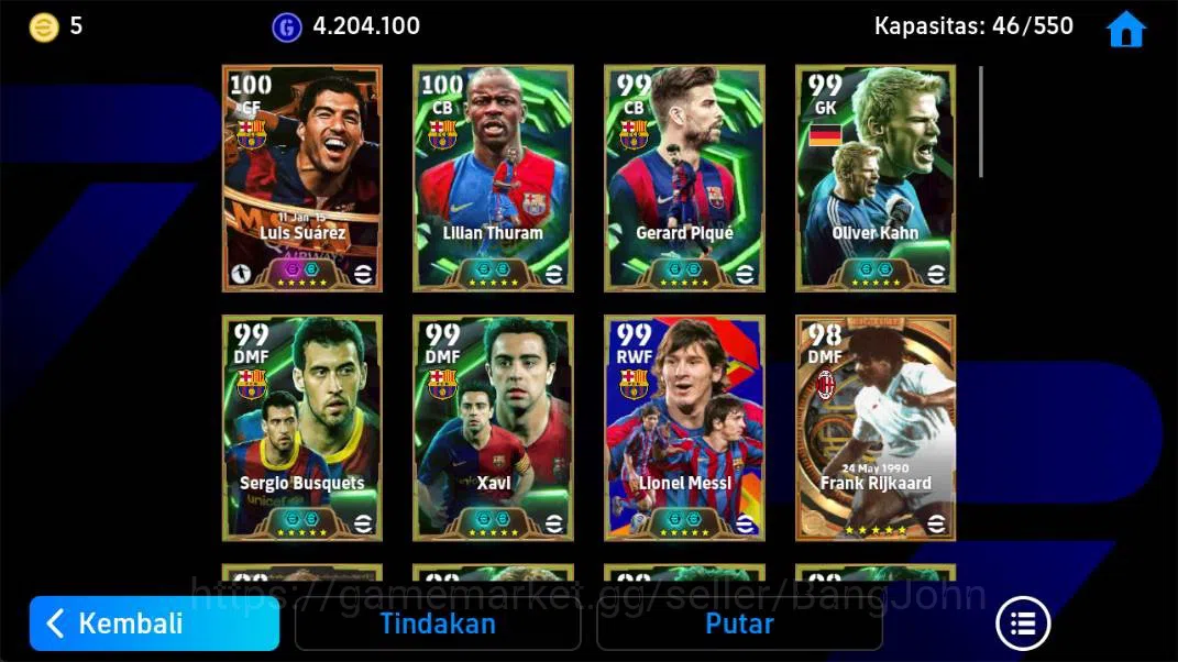 eFootball Accounts Android | power 3225, suarez MSN, thuram epic, piq image 4