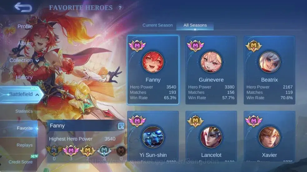 Mobile Legends: Bang Bang Accounts Global | Hero 101| Skin 247| Renowned | Asp Lesley image 15
